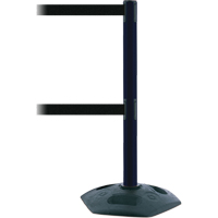 Poteau robuste &agrave; ligne double, Plastique, 38" h, Ruban Noir, Longueur du ruban 7,5' Nia-Chem Ltd.
