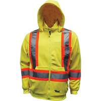 Safety Fleece Hoodie, Polyester, Small, High Visibility Lime-Yellow Nia-Chem Ltd.