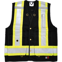 Fire Retardant Surveyor Safety Vest, Black, Small, Cotton Nia-Chem Ltd.