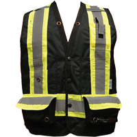Fire Retardant Surveyor Safety Vest, Black, Small, Polyester Nia-Chem Ltd.