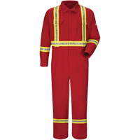 Flame-Resistant Deluxe Coveralls with Reflective Trim, Size 38, Red, 5.6 cal/cm² Nia-Chem Ltd.