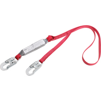 PRO Shock Absorbing Lanyards, 4', Snap Hook Center, Snap Hook Leg Ends, Polyester Nia-Chem Ltd.