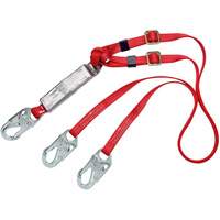 PRO Shock-Absorbing Lanyard, 6', Snap Hook Center, Snap Hook Leg Ends, Polyester Nia-Chem Ltd.