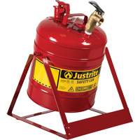 Bidon avec robinet s&eacute;curitaires pour laboratoires, Type I, Acier, 5 gal. US, Rouge, Homologu&eacute; FM Nia-Chem Ltd.