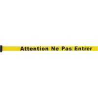 Tape Cassette for Build-Your-Own Crowd Control Barriers, Attention ne pas entrer, 7', Yellow Tape Nia-Chem Ltd.