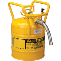 D.O.T. AccuFlow™ Safety Cans, Type II, Steel, 5 US gal., Yellow, FM Approved SED124 | Nia-Chem Ltd.