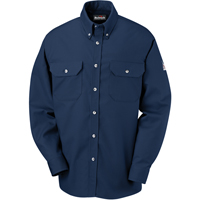 Flame-Resistant Cool Touch&reg; 2 Button Front Deluxe Shirts, Small, Navy Blue Nia-Chem Ltd.