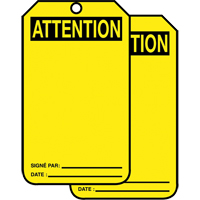 Safety Tags, Cardstock, 3-1/8" W x 5-7/8" H, French Nia-Chem Ltd.
