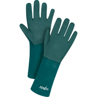 Double Dipped Green Gloves, 14" L, PVC, Cotton Jersey Inner Lining, 70-mil Nia-Chem Ltd.