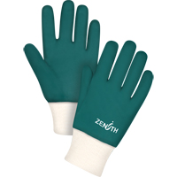 Double Dipped Green Gloves, 10" L, PVC, Cotton Jersey Inner Lining, 70-mil Nia-Chem Ltd.