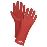 Red Smooth-Finish Chemical-Resistant Gloves, Size 9, 14" L, PVC, Interlock Inner Lining, 47-mil Nia-Chem Ltd.