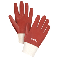 Red Smooth-Finish Chemical-Resistant Gloves, Size Large/9, 10" L, PVC, Interlock Inner Lining, 47-mil Nia-Chem Ltd.