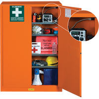 Emergency Preparedness Storage Cabinets, Steel, 4 Shelves, 65" H x 43" W x 18" D, Orange SEG861 | Nia-Chem Ltd.