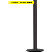 Montant pour syst&egrave;me Advance TensaBarrier, Acier, 36" h, Ruban Noir/Jaune, Longueur du ruban 7,5' Nia-Chem Ltd.