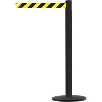 Montant pour syst&egrave;me Advance TensaBarrier, Acier, 36" h, Ruban Noir/Jaune, Longueur du ruban 7,5' Nia-Chem Ltd.