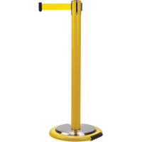 Free-Standing Crowd Control Barrier, Steel, 35" H, Yellow Tape, 7' Tape Length Nia-Chem Ltd.