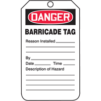 Safety Tags, Plastic, 3-3/8" W x 5-3/4" H, English Nia-Chem Ltd.