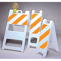 Barricades, Folding, 25" L x 45" H, Orange/White Nia-Chem Ltd.