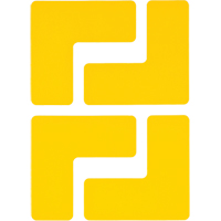Autocollants pour d&eacute;limitation des coins sur le sol, L, 5" lo x 2" la, Jaune, Polyester Nia-Chem Ltd.