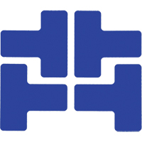 Autocollants pour d&eacute;limitation des coins sur le sol, T, 5" lo x 2" la, Bleu, Polyester Nia-Chem Ltd.