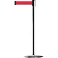 Montant pour barri&egrave;re Slimline TensaBarrier, Acier, 38" h, Ruban Rouge, Longueur du ruban 7,5' Nia-Chem Ltd.