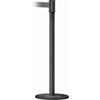 Montant pour barri&egrave;re Slimline TensaBarrier, Acier, 38" h, Ruban Noir, Longueur du ruban 7,5' Nia-Chem Ltd.
