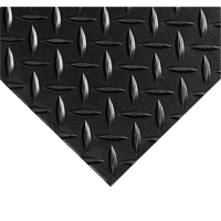 Diamond-Plate Switchboard Matting No.701, 3' W x 20' L, 1/4" Thickness, Black, PVC Nia-Chem Ltd.