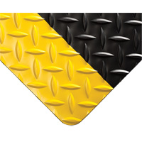 Diamond-Plate Switchboard Matting No.701, 3' W x 75' L, 1/4" Thickness, Black/Yellow, PVC Nia-Chem Ltd.