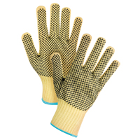 Gants tricot&eacute;s deux c&ocirc;t&eacute;s, sans couture, &agrave; pois, Taille T-Grand/10, Calibre 7, Rev&ecirc;tement PVC, Enveloppe en Kevlar, ASTM ANSI niveau A2/EN 388 niveau 3 Nia-Chem Ltd.