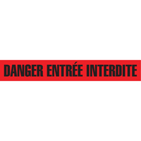 Barricade Tape, French, 3" W x 1000' L, 3 mils, Black on Red Nia-Chem Ltd.