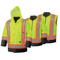 5021BB Manteau de s&eacute;curit&eacute; 6 en 1 imperm&eacute;able, Jaune lime haute visibilit&eacute;, 2T-Grand Nia-Chem Ltd.
