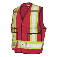 Veste de s&eacute;curit&eacute; pour arpenteur, Rouge, Grand, Polyester Nia-Chem Ltd.