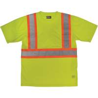 T-shirt de s&eacute;curit&eacute; avec poche &agrave; manches courtes, Polyester, Grand, Jaune lime haute visibilit&eacute; Nia-Chem Ltd.