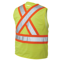 Veste de s&eacute;curit&eacute; d&eacute;tachable en cinq points, Jaune lime haute visibilit&eacute;, Grand/T-Grand, Polyester Nia-Chem Ltd.
