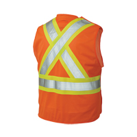 Veste de s&eacute;curit&eacute; d&eacute;tachable en cinq points, Orange haute visibilit&eacute;, Grand/T-Grand, Polyester Nia-Chem Ltd.