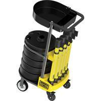 PLUS Barrier Post Cart Kit with Tray, 75' L, Metal, Yellow Nia-Chem Ltd.