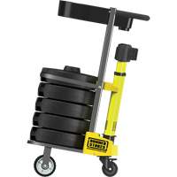 PLUS Barrier Post Cart Kit with Tray, 75' L, Metal, Yellow Nia-Chem Ltd.