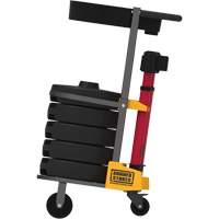 PLUS Barrier Post Cart Kit with Tray, 75' L, Metal, Red Nia-Chem Ltd.