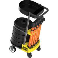 PLUS Barrier Post Cart Kit with Tray, 75' L, Metal, Orange Nia-Chem Ltd.