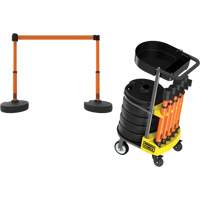 PLUS Barrier Post Cart Kit with Tray, 75' L, Metal, Orange Nia-Chem Ltd.