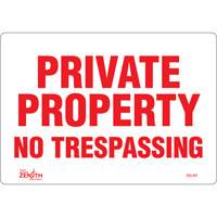 Enseigne Private Property, 7" x 10", Vinyle, Anglais Nia-Chem Ltd.