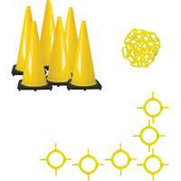 Traffic Cone & Chain Kit, 28", Yellow Nia-Chem Ltd.