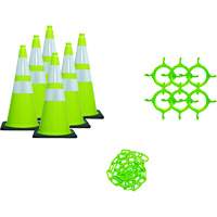Traffic Cone & Chain Kit, 28", Green, 4" & 6" Reflective Collar(s) Nia-Chem Ltd.