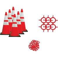 Traffic Cone & Chain Kit, 28", Orange, 4" & 6" Reflective Collar(s) Nia-Chem Ltd.