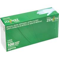 Gants jetables de calibre m&eacute;dical r&eacute;sistants &agrave; la perforation, Grand, Nitrile, 4,5 mils, Sans poudre, Bleu, Classe 2 Nia-Chem Ltd.
