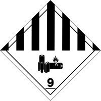 Étiquettes de manutention de matières dangereuses du département des Transports, 4" lo x 4" la, Noir sur blanc SGQ530 | Nia-Chem Ltd.