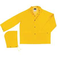 Classic Series Rain Jacket with Detachable Hood, Polyester/PVC, Large, Yellow Nia-Chem Ltd.