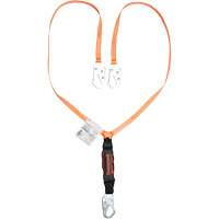 Longe avec amortisseur de choc Titan, 6', Point d'ancrage &agrave; Mousqueton verrouillable, Mousqueton verrouillable aux jambes, Polyester Nia-Chem Ltd.