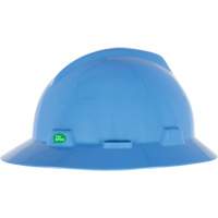 Casque de s&eacute;curit&eacute; &agrave; bord complet V-Gard GREEN avec fentes, R&eacute;pond aux normes CSA type 1, Suspension Rochet Nia-Chem Ltd.