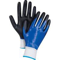 Gants enduits noir & bleu, 2T-Grand, Rêvetement Mousse de nitrile, Calibre 15, Enveloppe en Nylon SGX786 | Nia-Chem Ltd.